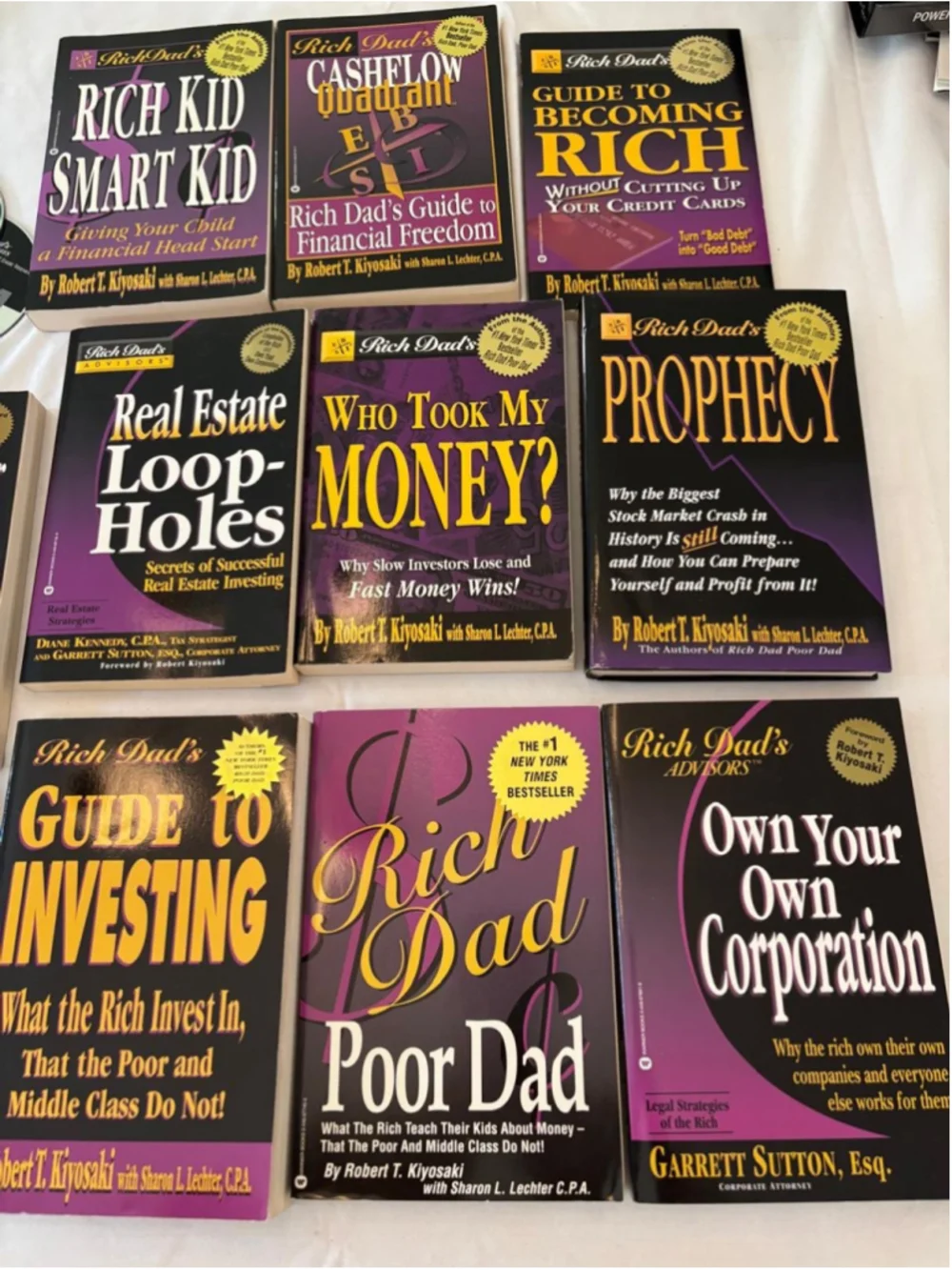 Rich Dad Robert Kiyosaki Book Collection Set One Size Black Purple #E70